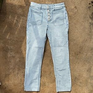 Pilcro and the Letterpress by Anthropologie High Wasted Striped Jeans.